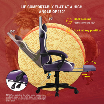 Dragon Series Gaming Chair with Bluetooth, Footrest & Ergonomic Design