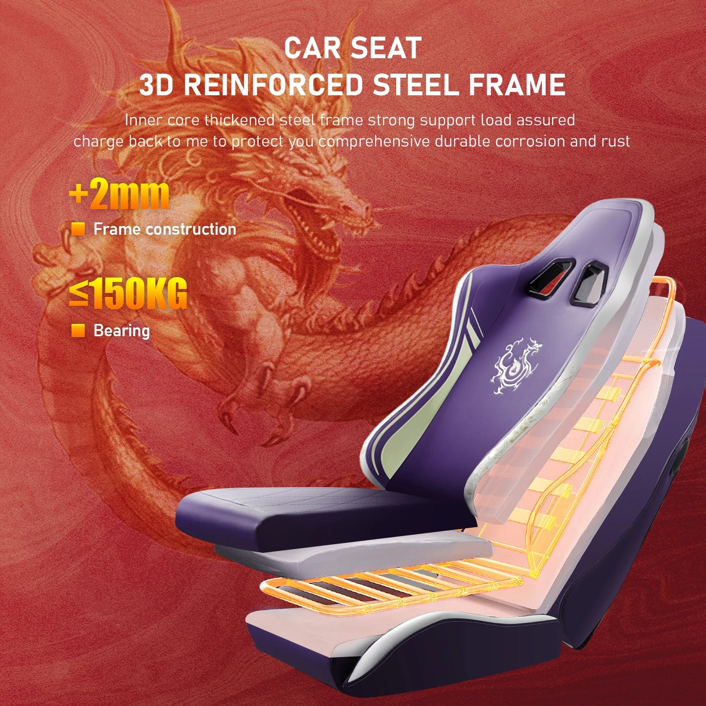 Dragon Series Gaming Chair with Bluetooth, Footrest & Ergonomic Design