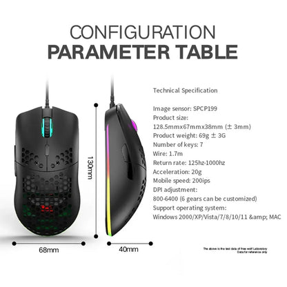 M1 WIRED LIGHTWEIGHT GAMING MOUSE