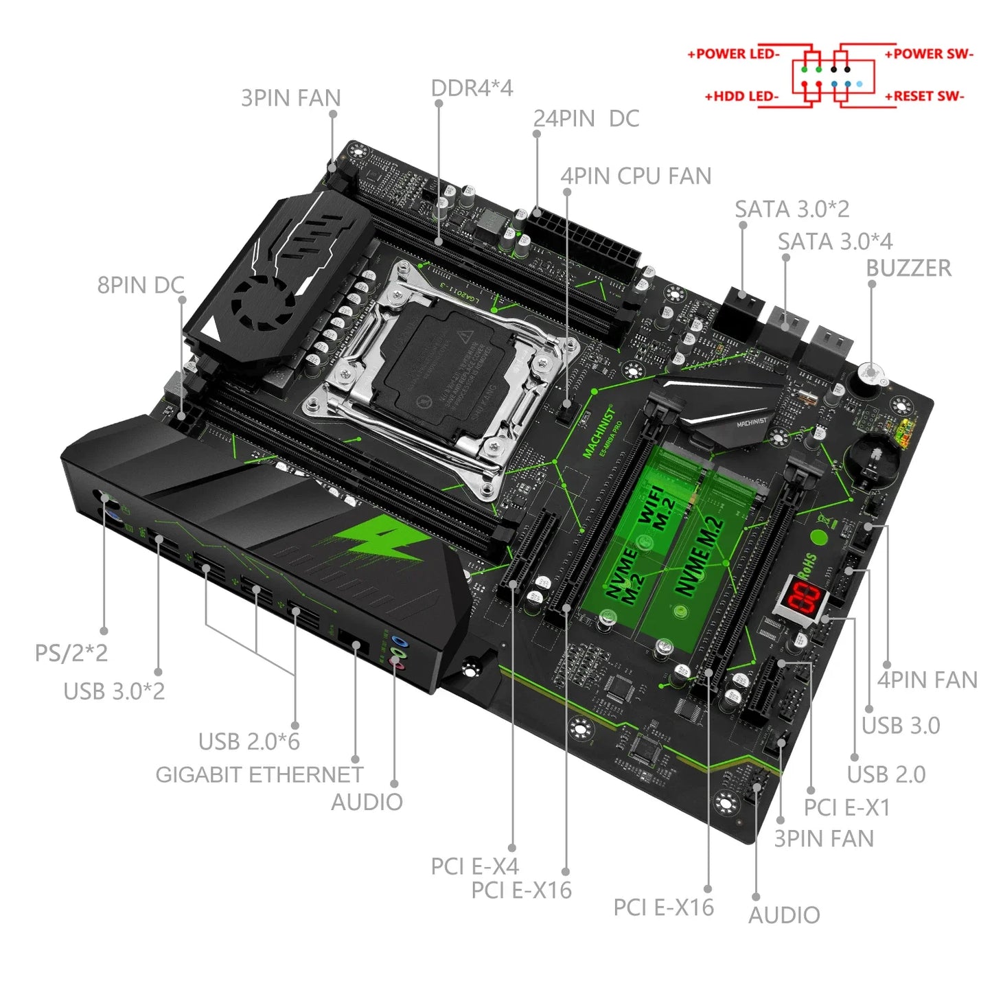 MACHINIST MR9A PRO X99 DDR4 - MOTHERBOARD