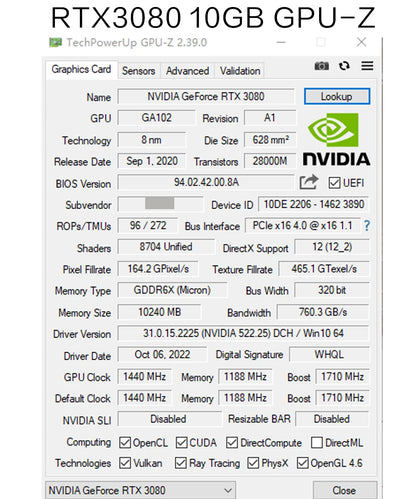 SHELI 51RISC RTX3080 10G GAMING - GRAPHICS CARD