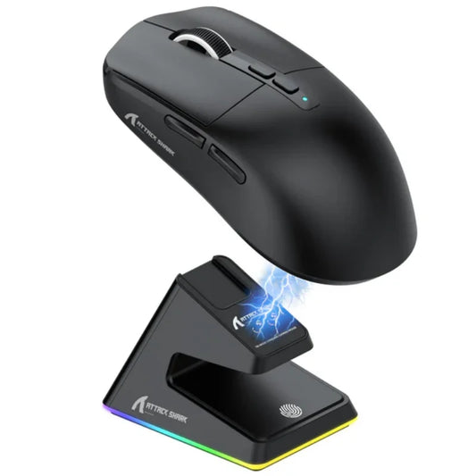 Attack Shark X6 Gaming Mouse – PixArt PAW3395, Tri-Mode, RGB, Magnetic Charging