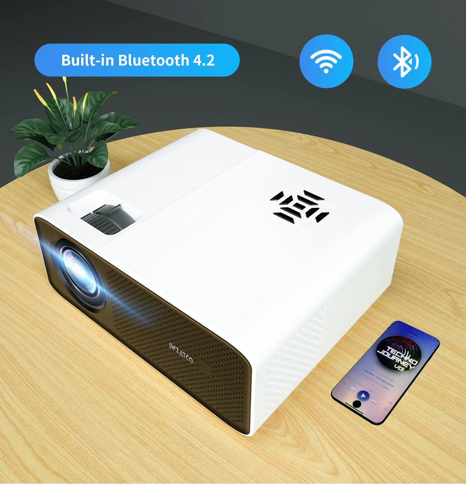 WZATCO C5A Full HD Native 1080P LED Proyector 2K 4K 5G WIFI Android 9.0 Smart Phone Beamer 3D Home Video Theater 6D Keystone