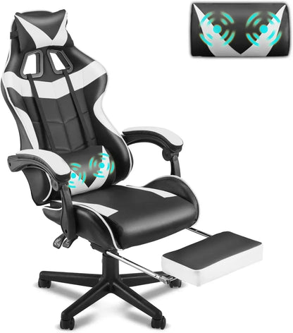 Pink Gaming Chair with Footrest, Computer Armchair for Desk & Office