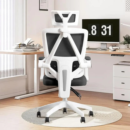 Ergonomic Home Office Chair with Swivel, Wheels & Adjustable Headrest