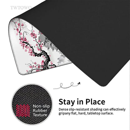 Sakura Japanese Cherry Blossom Mouse Pad Gaming XL Home New HD Mousepad XXL keyboard pad Non-Slip Office Carpet Laptop Mice Pad