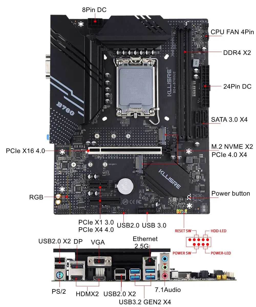 KLLISRE B760 DDR4 - MOTHERBOARD