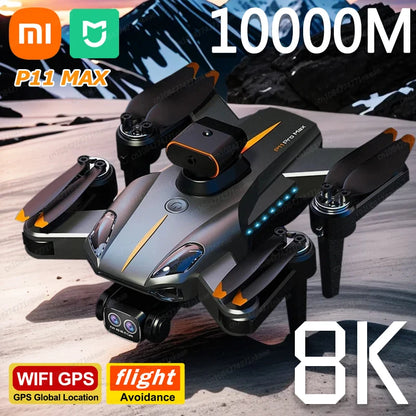 For XiaoMi P11Pro Drone 8K HD Camera FoldableGPS Professional HD Aerial Photography GPS Four-way Intelligent Obstacle Avoidance