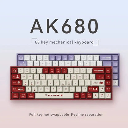 Ajazz Ak680 Mechanical Keyboard | 68 Keys, Wired, Tea & Red Switches