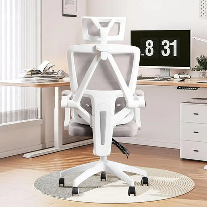 Ergonomic Home Office Chair with Swivel, Wheels & Adjustable Headrest