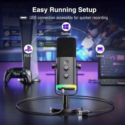 FIFINE AM8 Gaming Microphone – USB Mic for Streaming & Recording