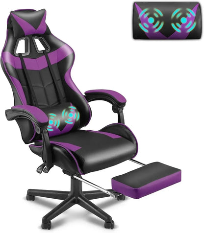 Pink Gaming Chair with Footrest, Computer Armchair for Desk & Office