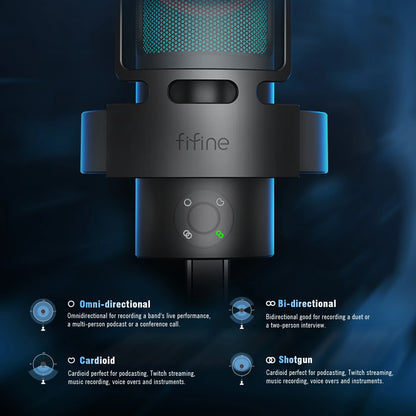 FIFINE A8 PLUS Gaming Microphone – High-Quality USB Mic for Streaming & Recording