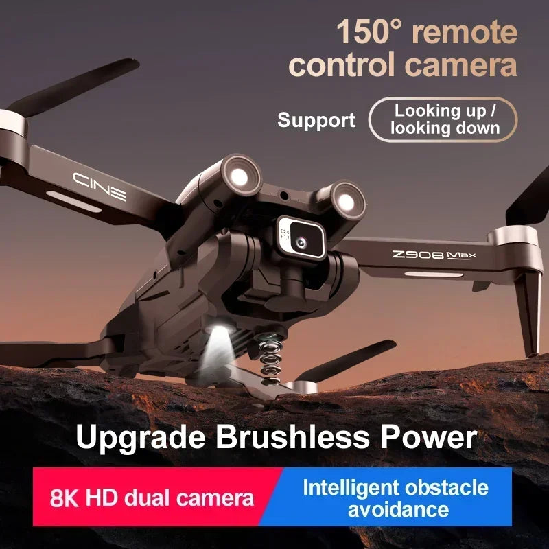 Z908 Pro Max GPS Drone Brushless 8K HD Dual Camera Optical Flow Obstacle Avoidance Foldable Quadcopter RC Distance 9000M